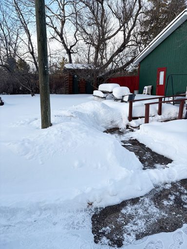 View of Back Patio with Deep Snow Image