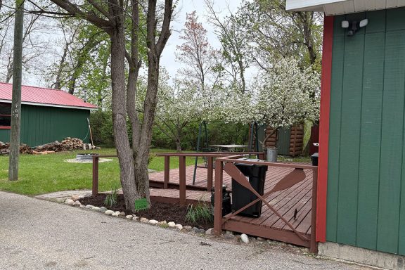 Back Deck and Yard with Firepit Image
